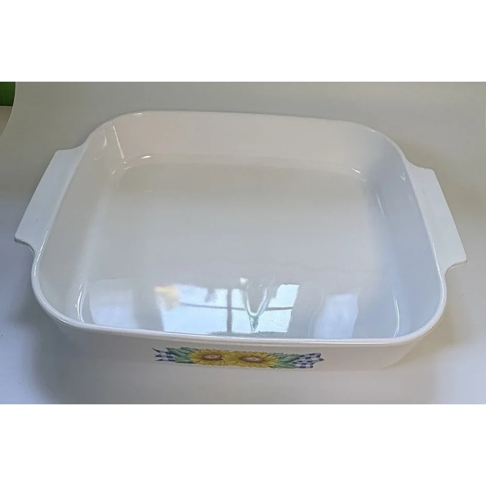 VTG CorningWare Sunsation Large Lasagna Pan Casserole Dish Grandmacore Sunflower
